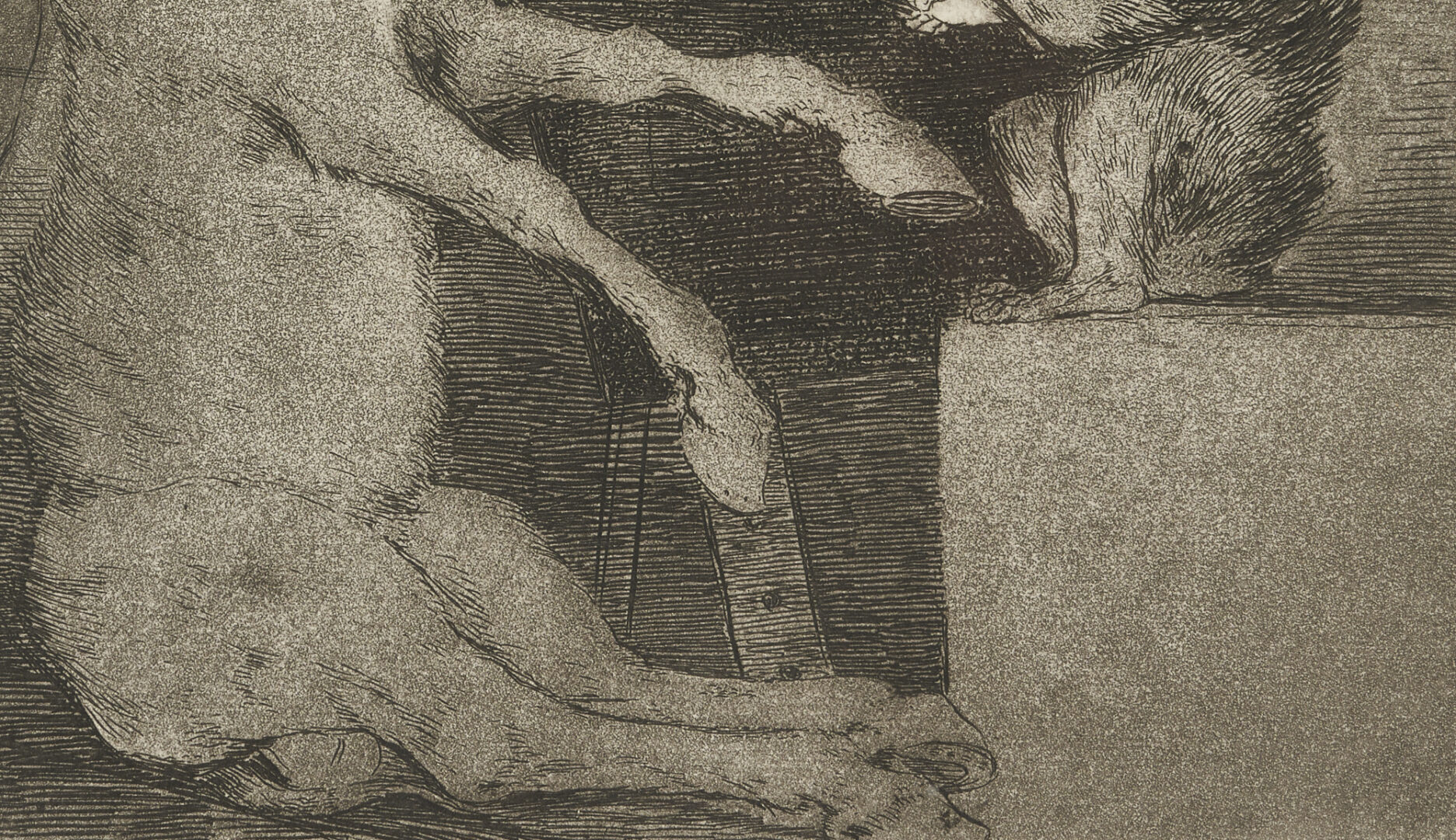 Lot 106: Four Goya Etchings from Los Caprichos, incl. Ni Mas Ni Menos & Brabisimo