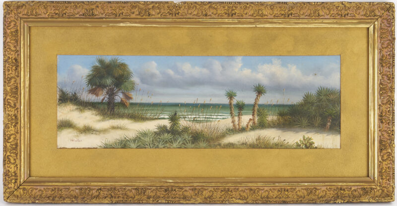 Lot 123: William A. Walker O/C Seascape, likely Coastal Florida