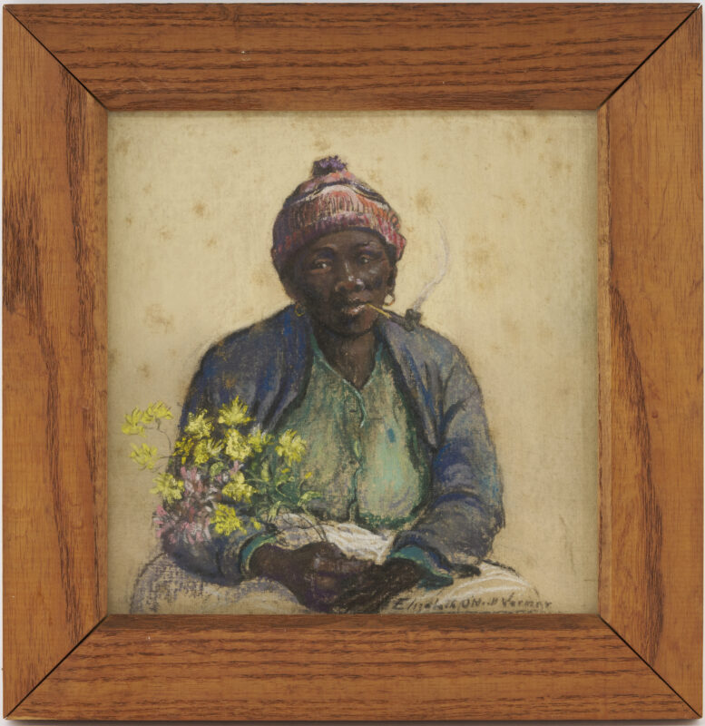 Lot 126: Elizabeth O'Neill Verner Pastel Portrait, Charleston Flower Seller
