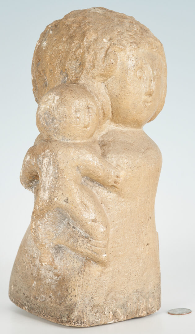 Lot 127: William Edmondson Sculpture, Mother and Child