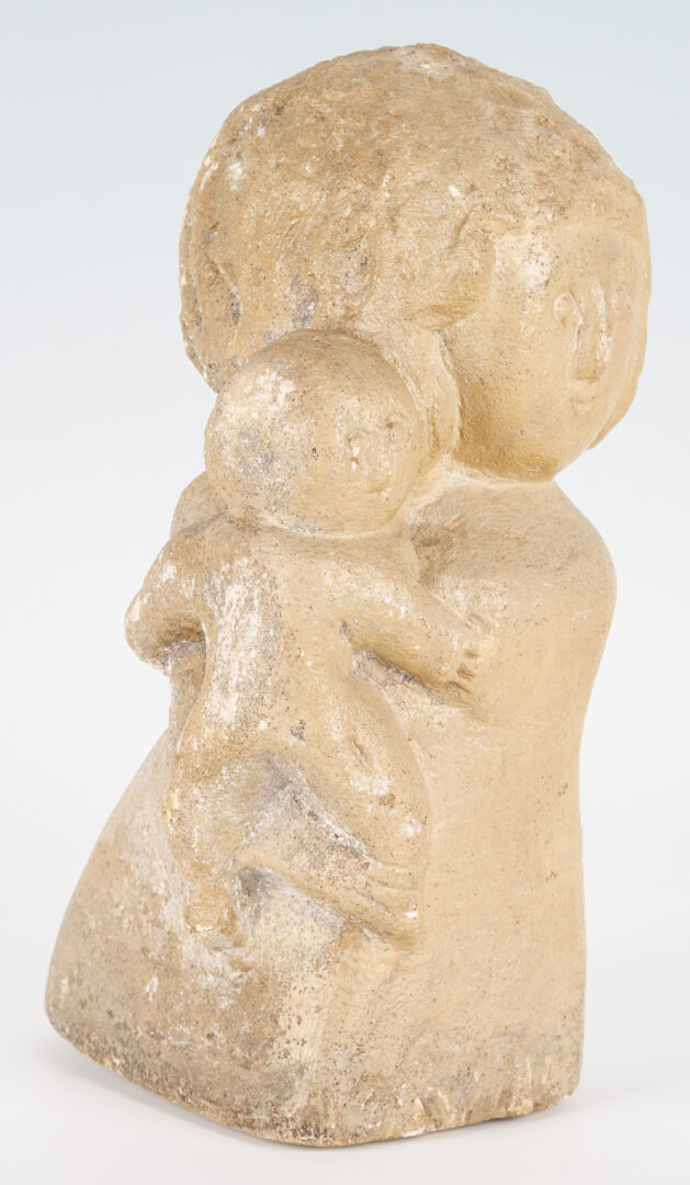 Lot 127: William Edmondson Sculpture, Mother and Child