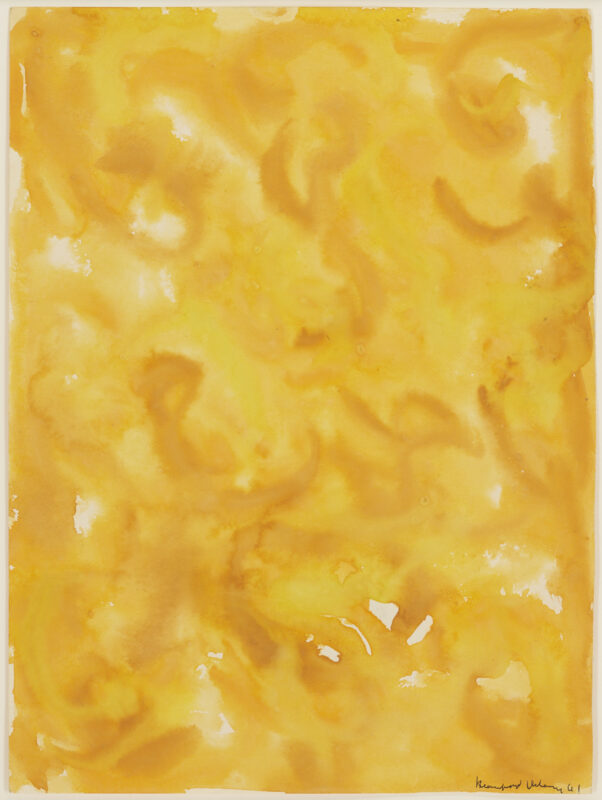 Lot 129: Beauford Delaney Gouache on Paper, Yellow Abstraction, 1961
