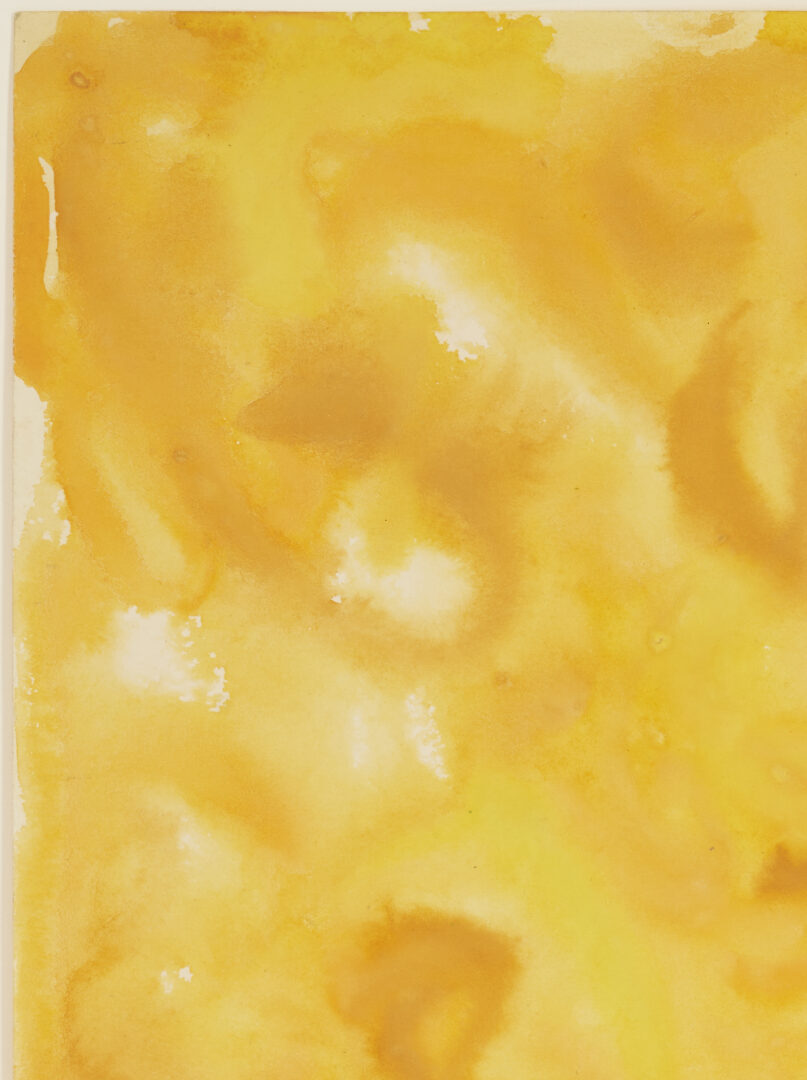 Lot 129: Beauford Delaney Gouache on Paper, Yellow Abstraction, 1961