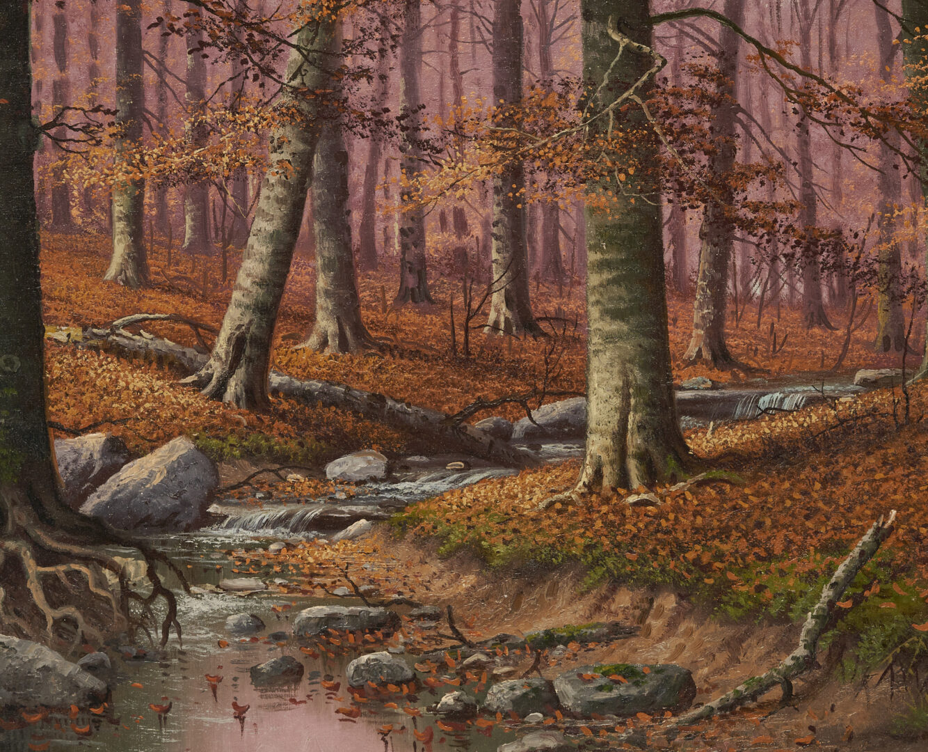 Lot 139: Large William McKendree Snyder Landscape Oil, Autumn Beechwoods