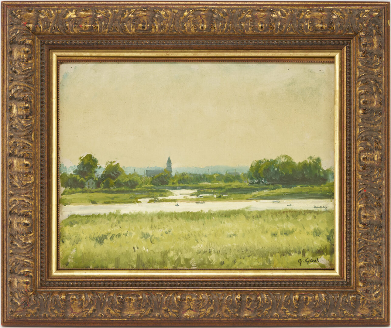 Lot 141: Gilbert Gaul Oil Painting, Country Landscape