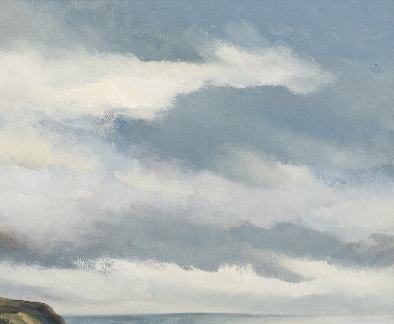 Lot 146: C. Kermit Ewing O/C Expressionist Seashore, Stormy Sky, 1970