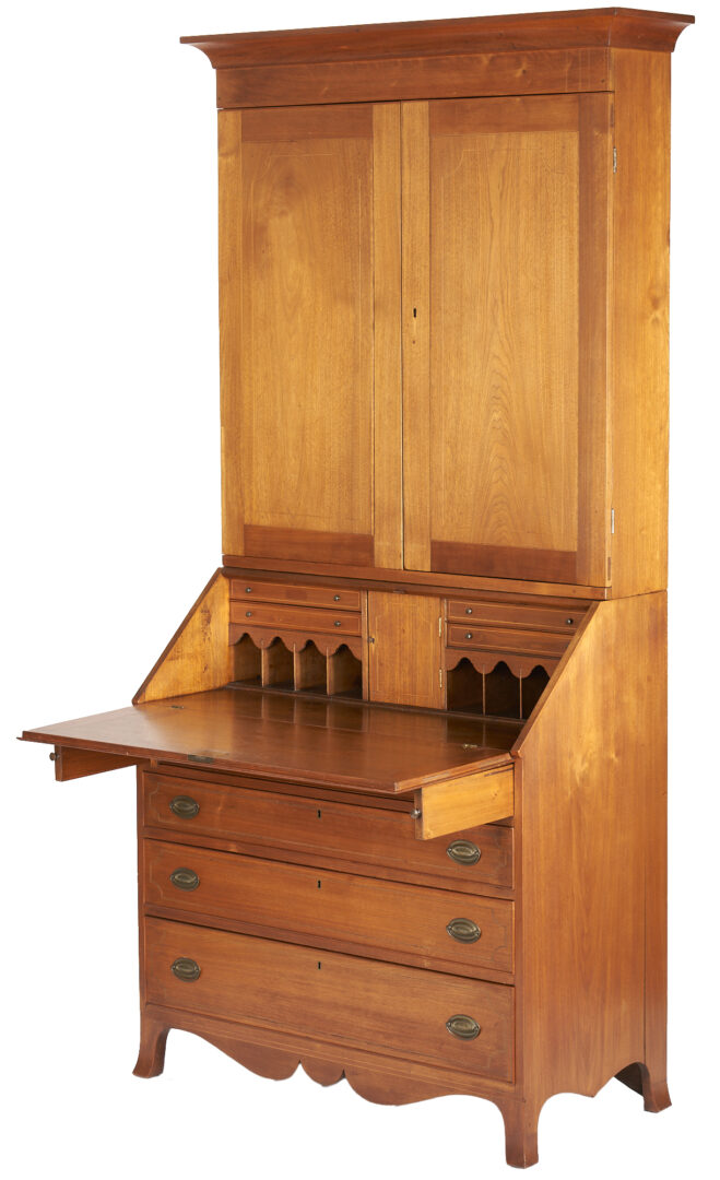 Lot 150: Middle Tennessee Walnut Federal Secretary-Bookcase