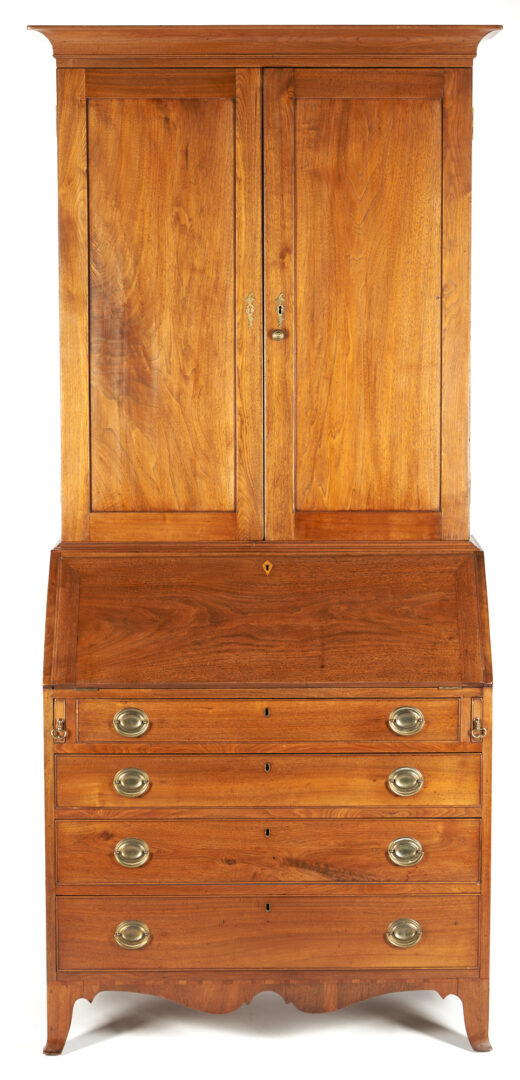 Lot 154: Southern Federal Inlaid Secretary-Bookcase