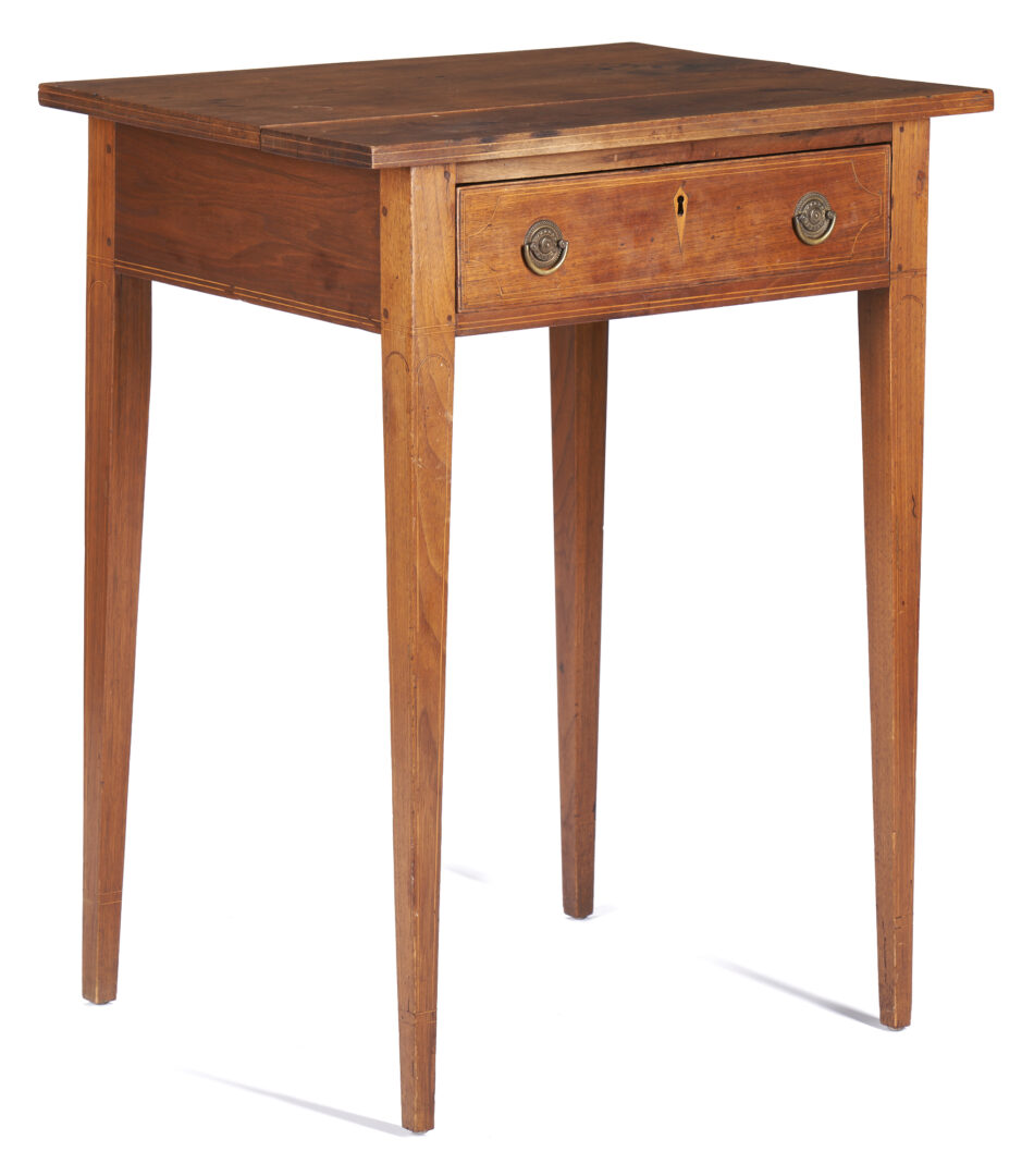 Lot 158: Small Southern Inlaid 1 Drawer Table, poss. GA