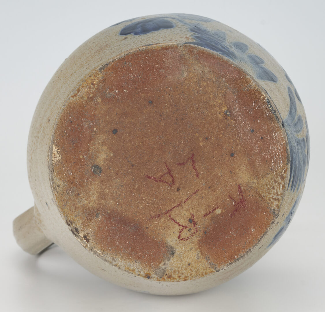 Lot 159: Mid-Atlantic Cobalt Decorated Stoneware Pitcher
