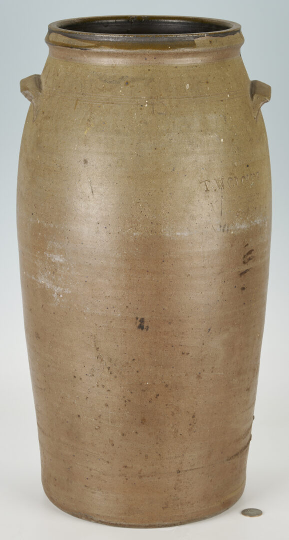 Lot 161: Large Middle TN Pottery Churn, Thomas W. Clouse