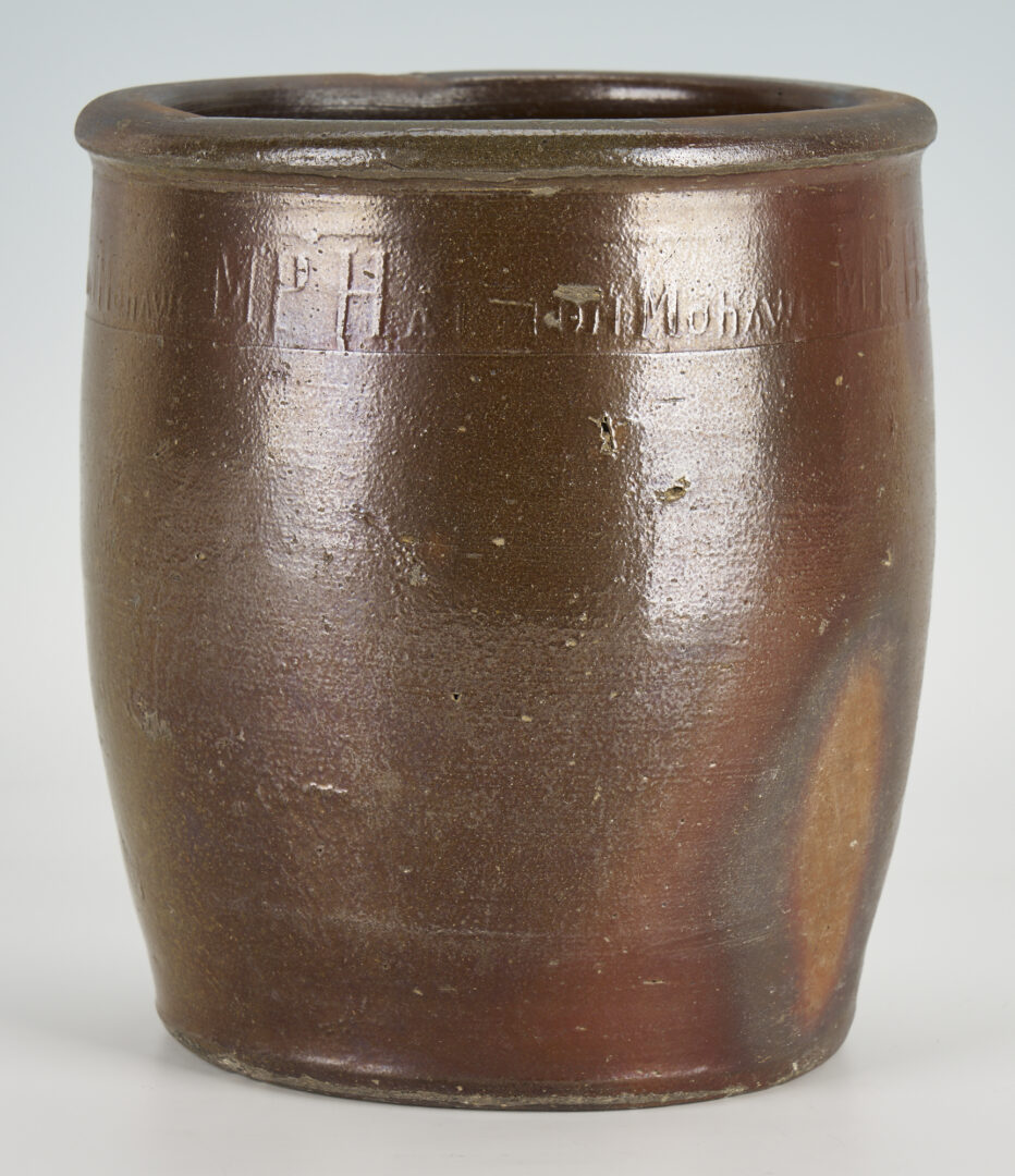 Lot 164: East Tennessee Pottery Jar, M. P. Harmon