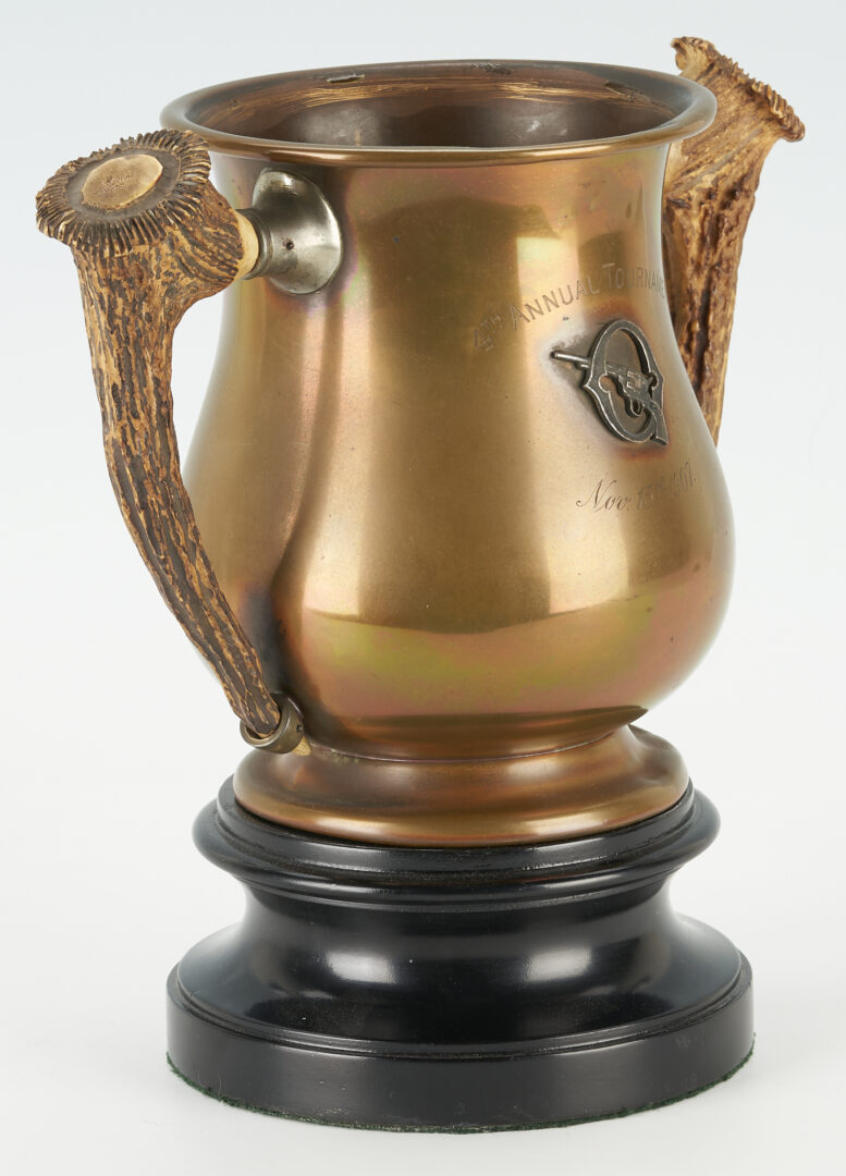 Lot 169: Gilt Bronze Marksmanship Trophy & 42 Equestrian Ribbons