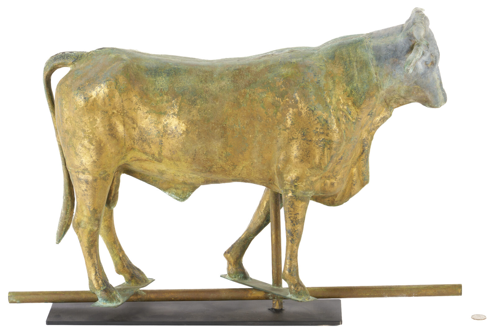 Lot 172: Figural Gilt Copper Bull Weathervane