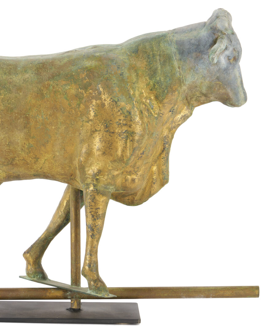 Lot 172: Figural Gilt Copper Bull Weathervane