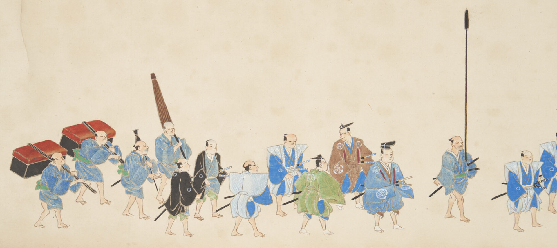 Lot 17: Monumental Japanese Processional Hand Scroll, 54 feet long