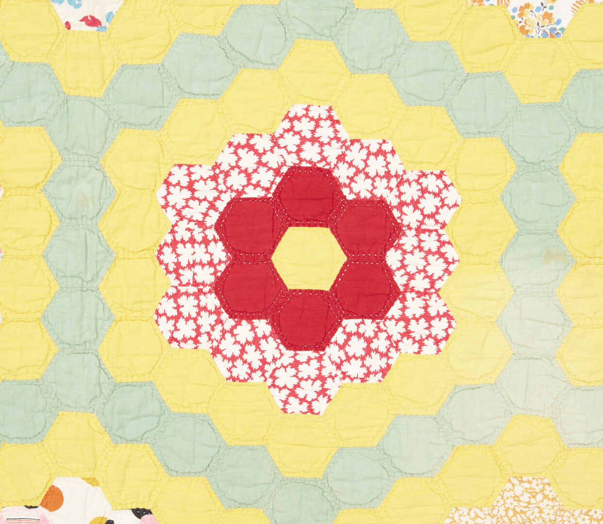 Lot 184: 2 American Quilts incl. Grandmother's Garden, Pinwheel Patterns