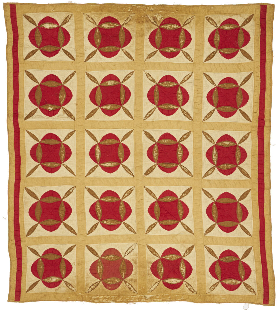 Lot 186: 3 Antique Quilts, incl. Garden of Eden, Hickory Leaf Patterns