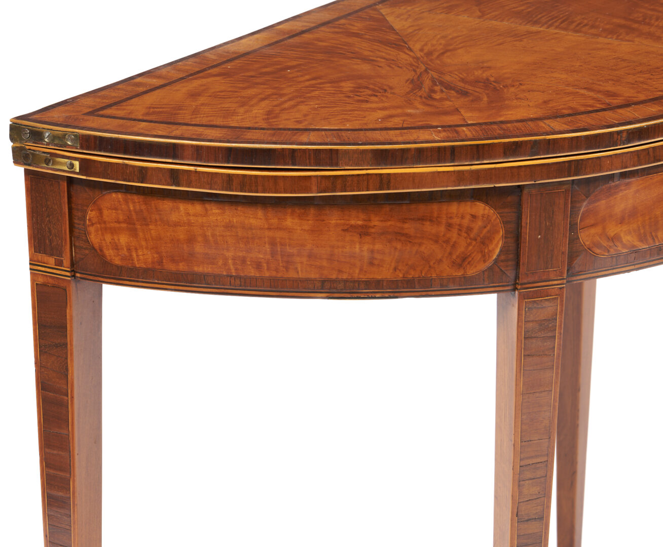 Lot 200: Inlaid and Veneered Demilune Game Table, circa 1800