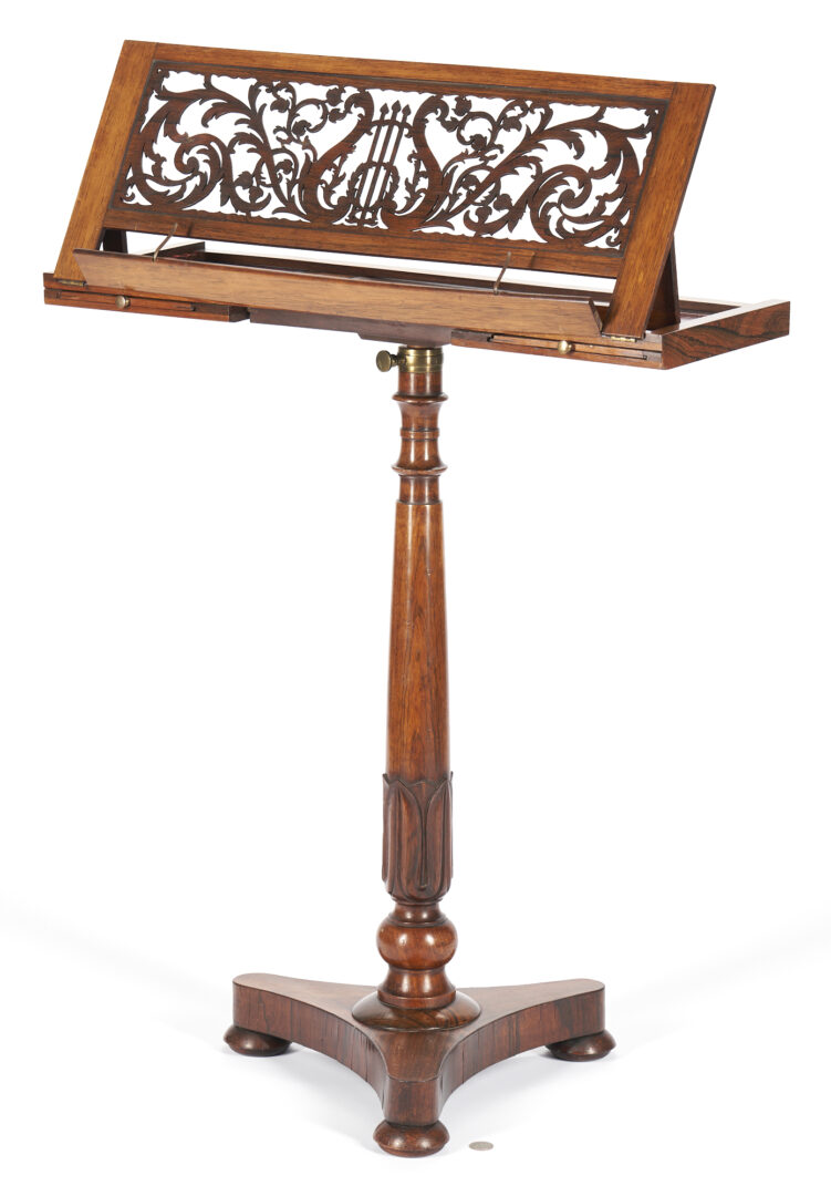 Lot 202: English Regency Rosewood Music Stand