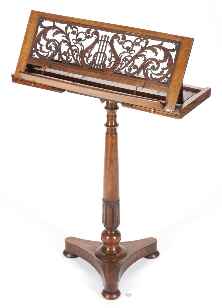 Lot 202: English Regency Rosewood Music Stand