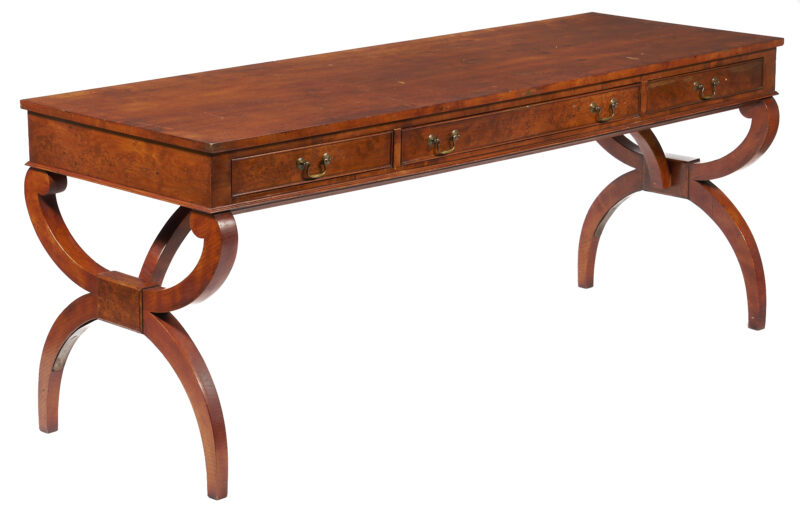 Lot 203: English Regency Style Inlaid Writing Table