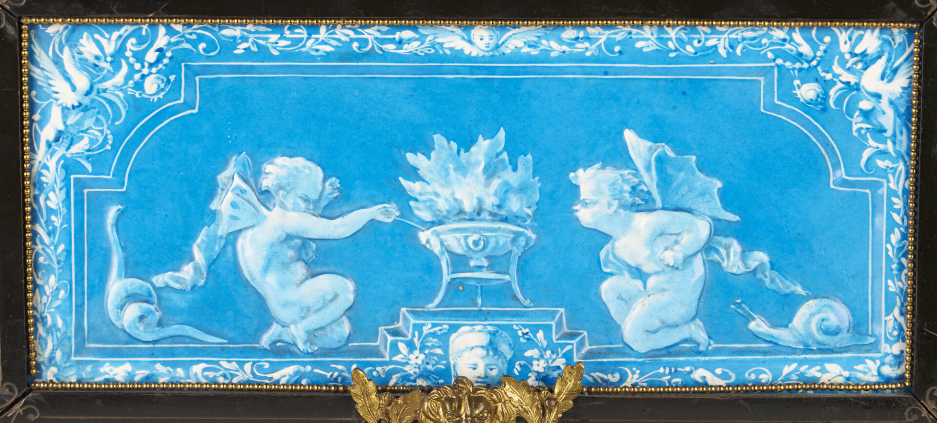 Lot 207: Aesthetic Movement Jardiniere with French Tiles