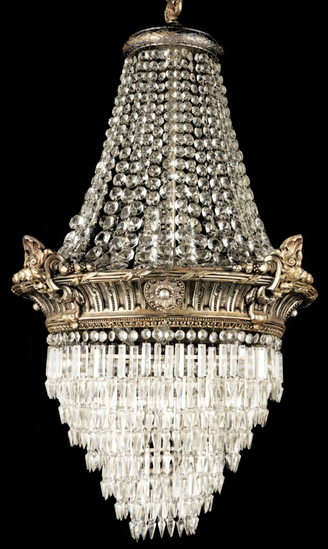 Lot 210: French Empire Style 'Sac a Pearl' Chandelier