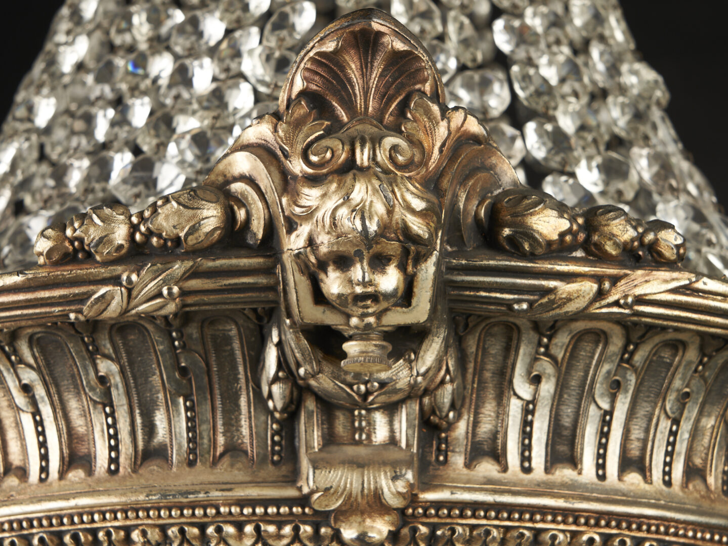 Lot 210: French Empire Style 'Sac a Pearl' Chandelier