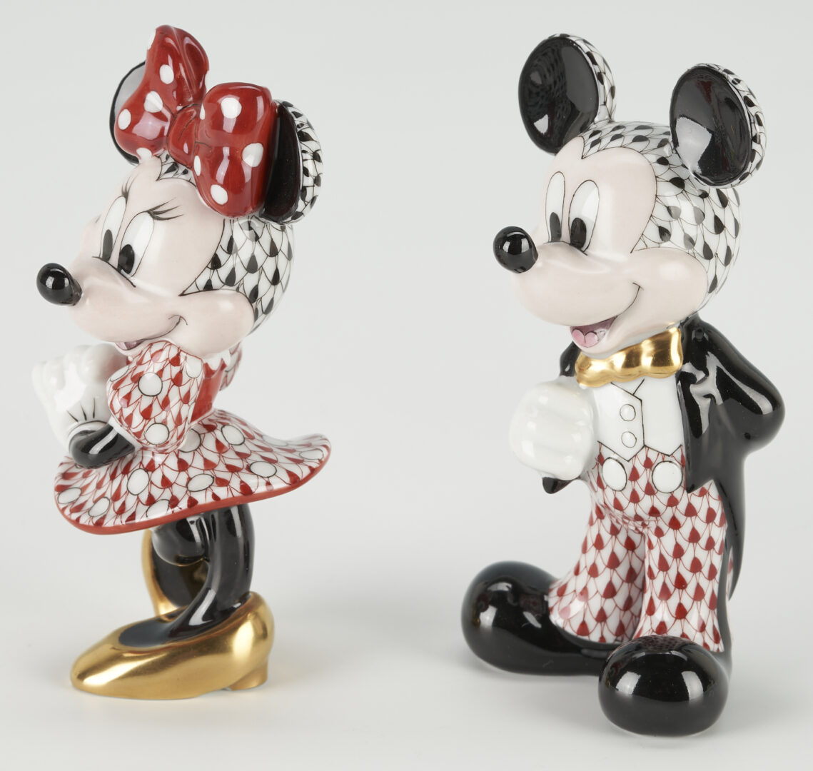 Lot 222: Herend Disney Figurines, Mickey & Minnie Mouse for Arribas