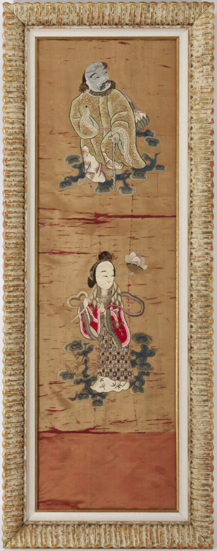 Lot 236: Pair of Framed Chinese Silk Embroidered Panels
