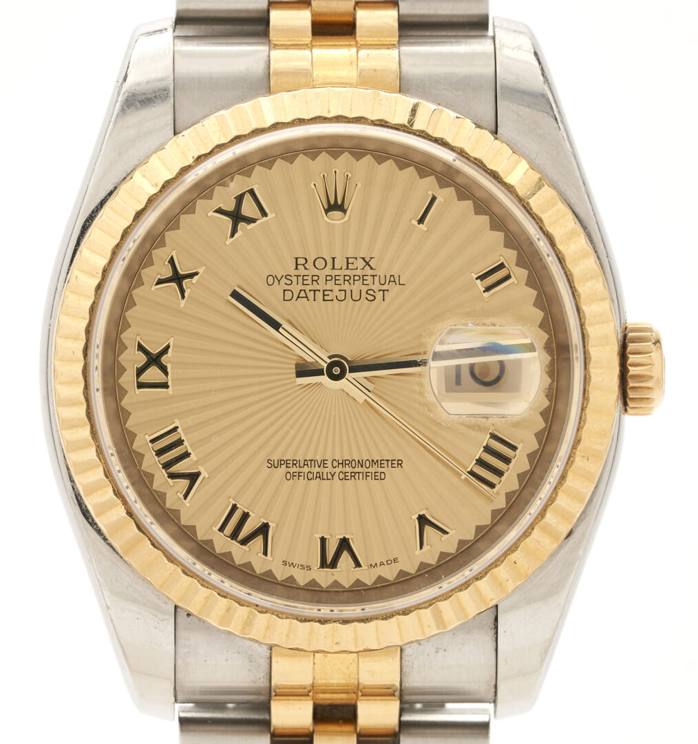 Lot 23: Rolex Oyster Perpetual Datejust Two-Tone Wristwatch