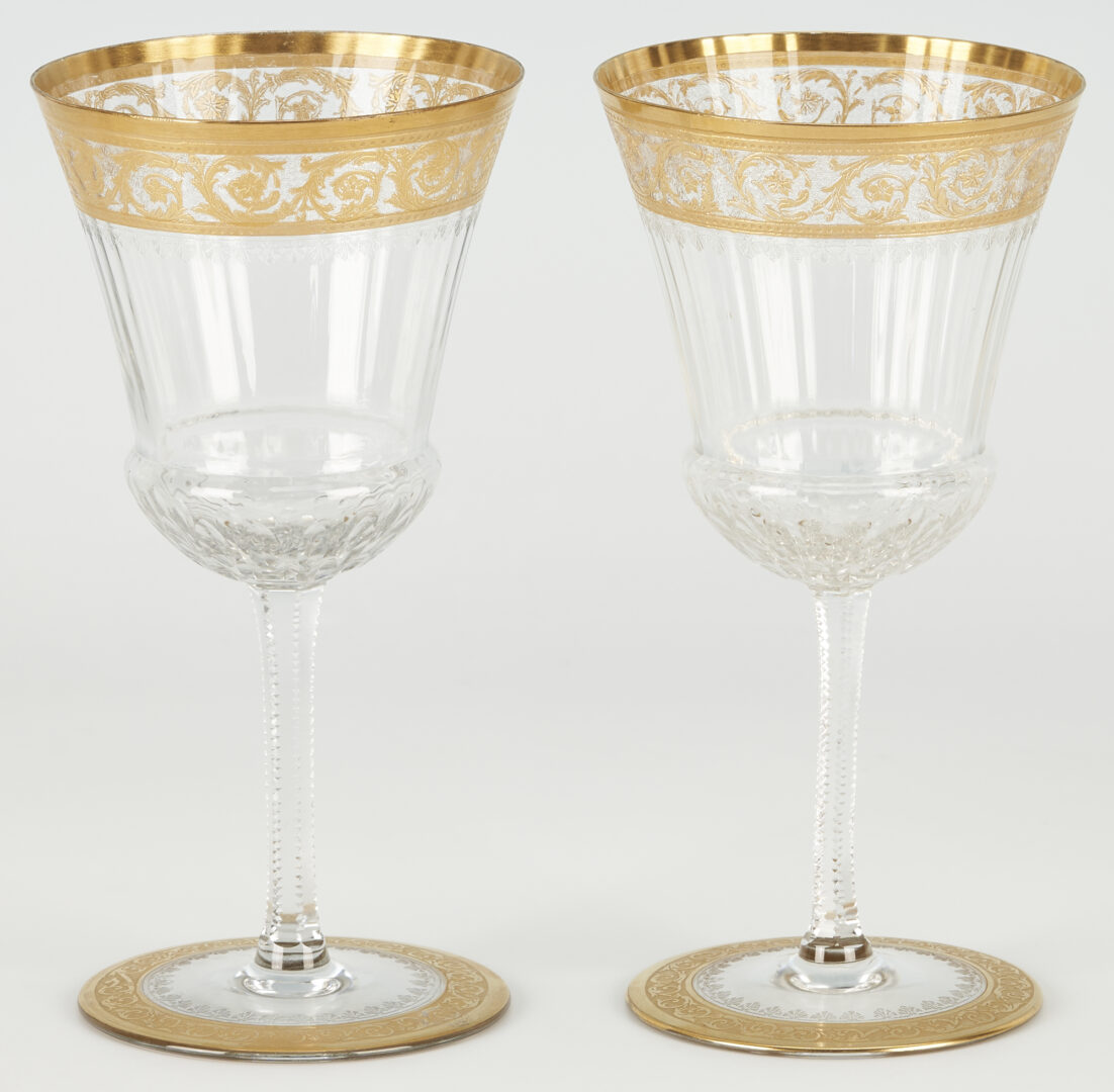 Lot 248: 6 Saint Louis Thistle Pattern Crystal Water Glasses