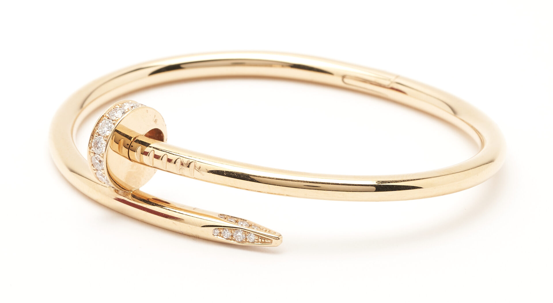 Lot 25: 18K Cartier "Juste un Clou" Gold & Diamond Bracelet