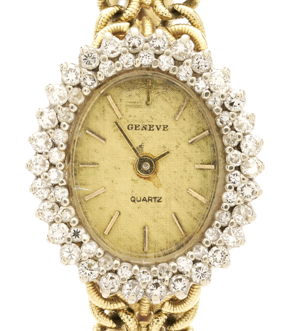 Lot 262: Ladies' 14K Gold & Diamond Wristwatch, Geneve