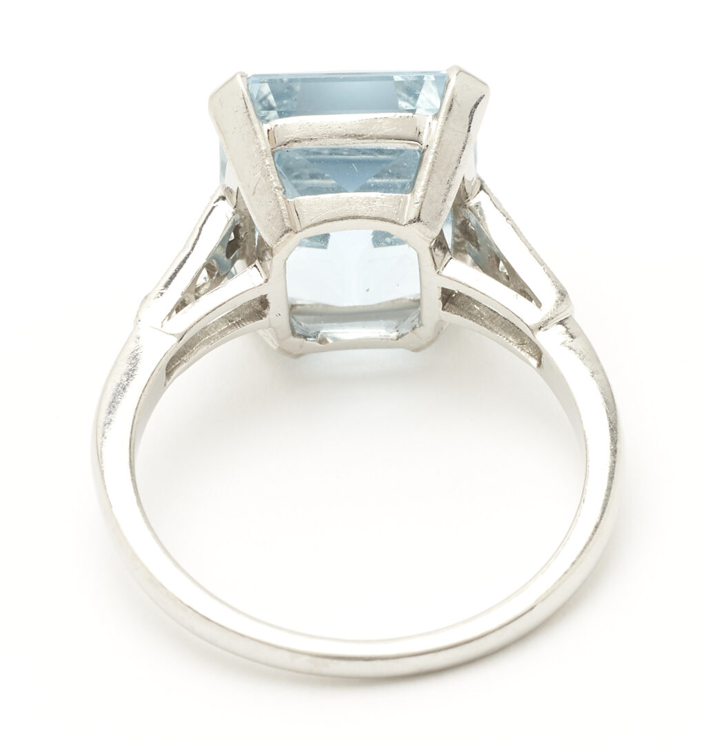 Lot 269: Platinum & Aquamarine Ring and Bracelet
