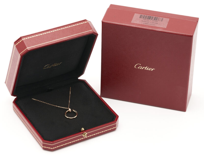 Lot 271: 18K Cartier "Juste un Clou" Gold & Diamond Necklace