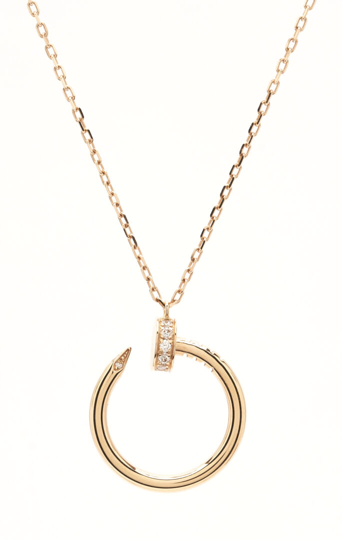 Lot 271: 18K Cartier "Juste un Clou" Gold & Diamond Necklace
