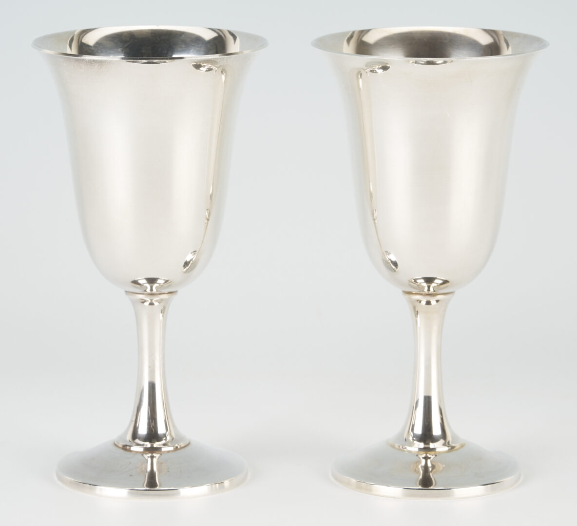Lot 291: 6 Wallace Sterling Goblets & 8 Sterling Tall Tumblers or Cups, 14 items