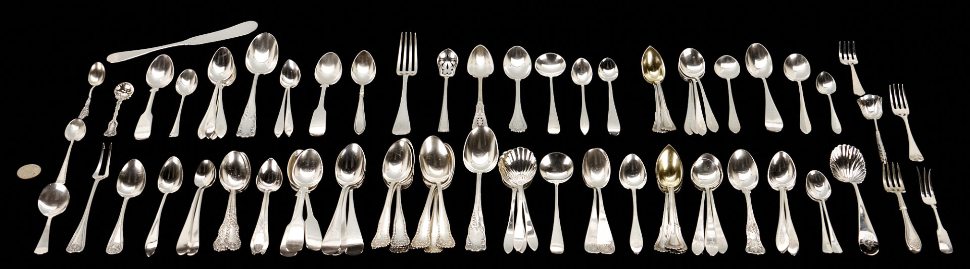 Lot 295: 87 Assorted Sterling Silver Flatware Items