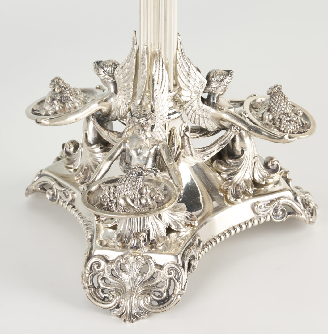 Lot 299: Pair of 7-Light Figural Silverplated Candelabra
