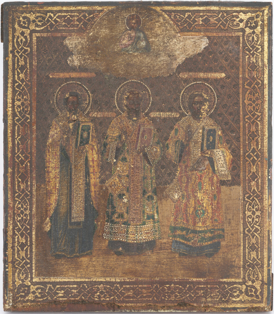 Lot 302: Russian Tempura Icon, Three Hierarchs