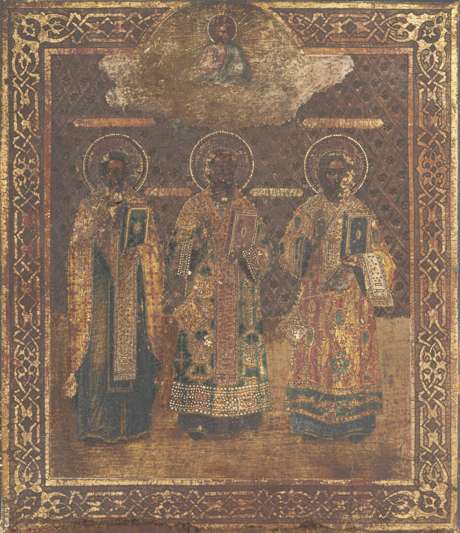Lot 302: Russian Tempura Icon, Three Hierarchs