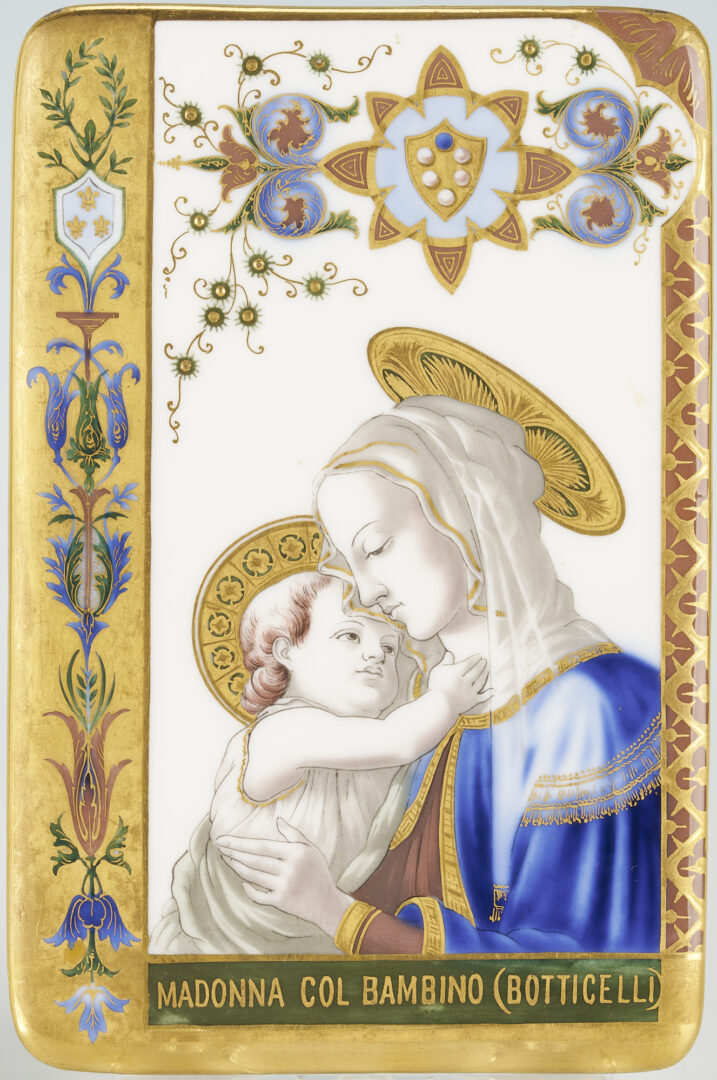 Lot 304: 2 Porcelain Madonna Plaques including Ginori and KPM style