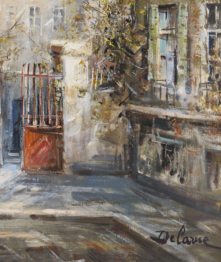 Lot 319: Lucien Delarue Large Oil Painting: Impasse du Tetre, Monmartre