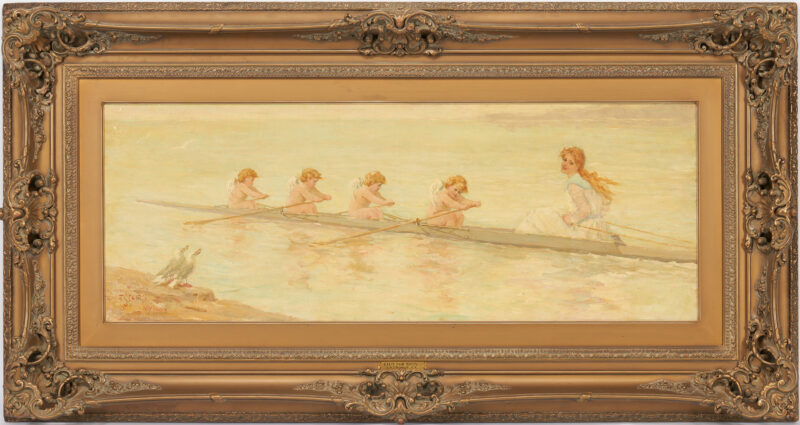 Lot 324: Frederick Stuart Church O/C Painting, "Out for Spin"
