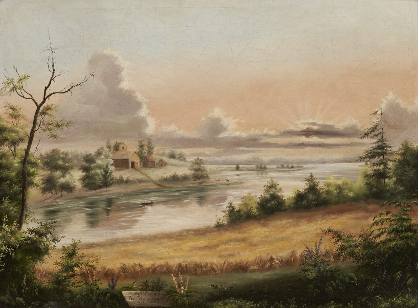 Lot 326: View of the Birthplace of George Washington, after John Chapman, 19th C.