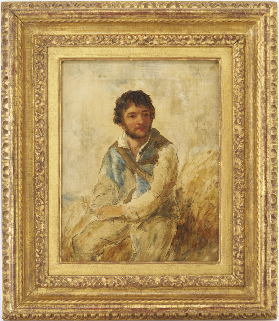 Lot 331: 19th C. Oil Sketch of a Mountain Man
