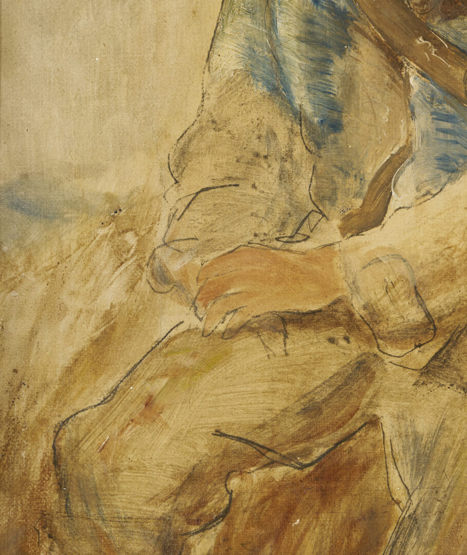Lot 331: 19th C. Oil Sketch of a Mountain Man