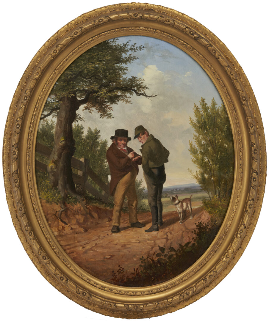 Lot 332: William Holbrook Beard O/C, The Rivals, Exhibited 1858